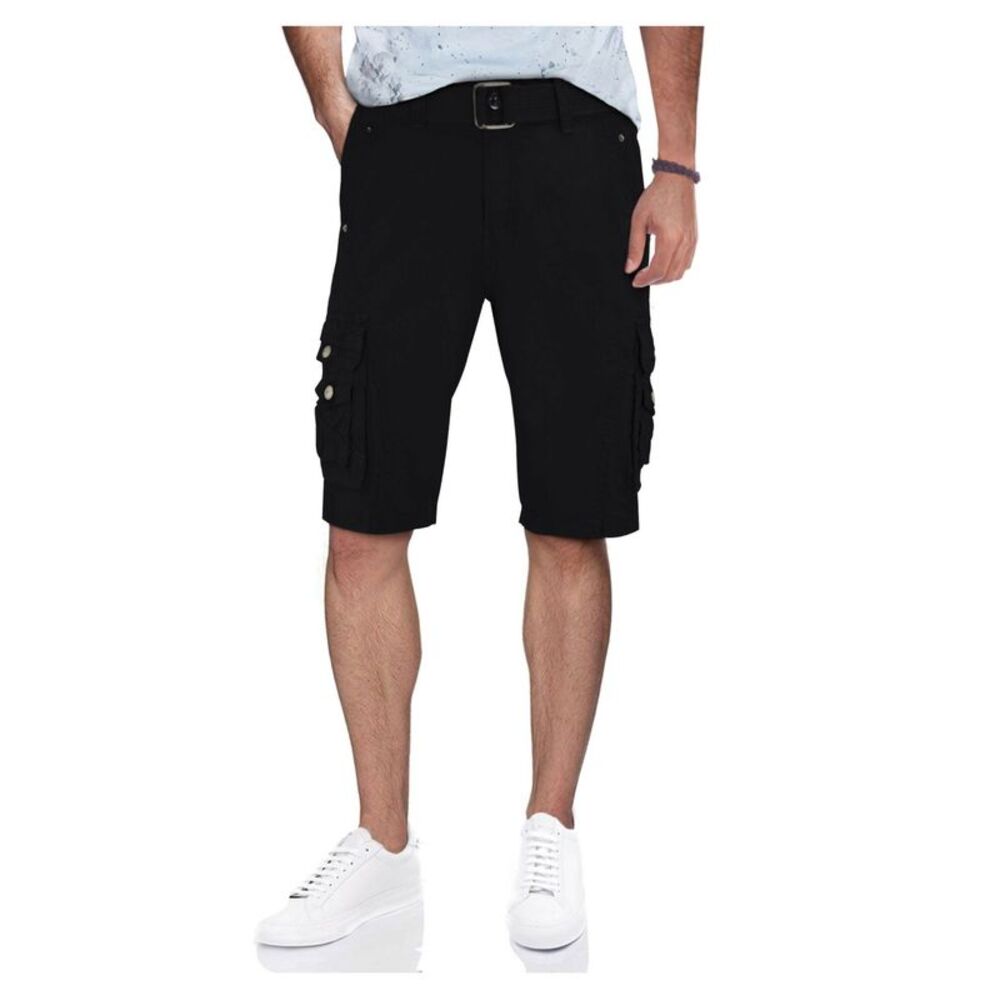 XRAY Mens Belted Snap Detail Casual Cargo Shorts, NWT